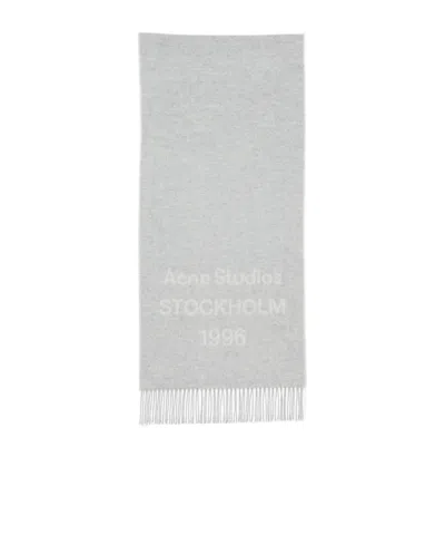 ACNE STUDIOS LOGO-EMBELLISHED WOOL SCARF