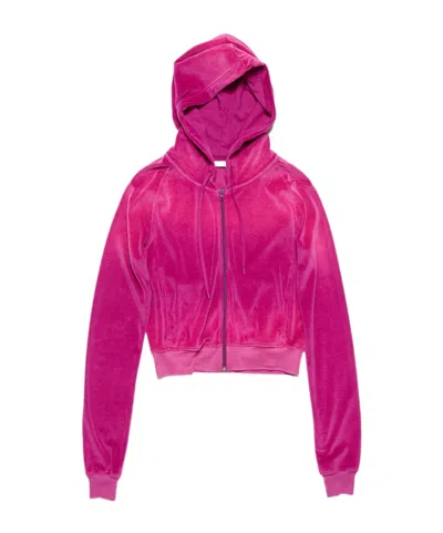 Acne Studios Logo Embossed Hoodie In Pink