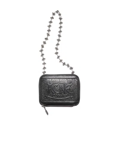Acne Studios Logo-embossed Leather Crossbody Bag In Black
