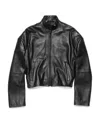 Acne Studios Logo-embossed Leather Jacket In Black