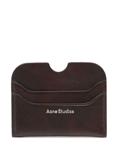 Acne Studios Logo-embossed Leather Wallet In Brown