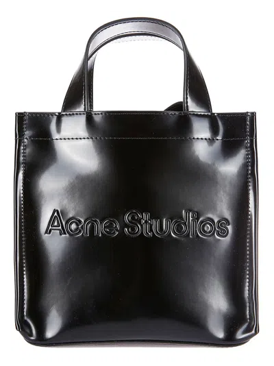 Acne Studios Logo Embossed Mini Tote Bag In Black