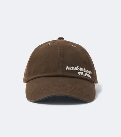 Acne Studios Logo Embroidered Baseball Cap In Brown