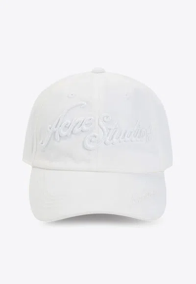 Acne Studios Logo-embroidered Baseball Cap In White