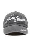 Acne Studios Carliy Tourist Logo-embroidered Cotton Cap In Black