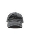 Acne Studios Washed-out Black Baseball Cap With Logo Embroidery Men In Gray
