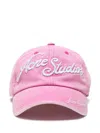 Acne Studios Carliy Tourist Logo Cotton Cap In Pink