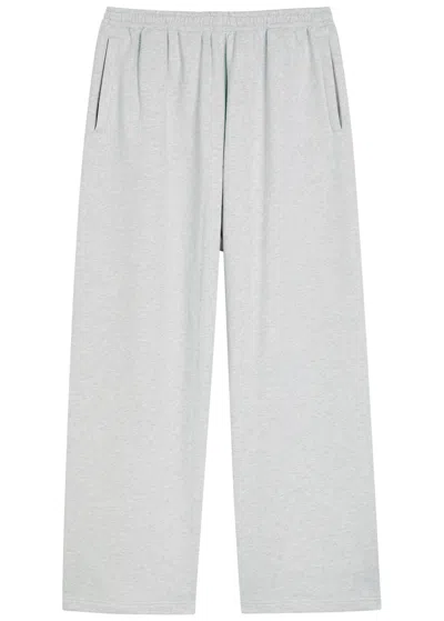 Acne Studios Logo-embroidered Cotton-blend Sweatpants In Gray