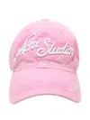 Acne Studios Logo-embroidered Cotton Cap In Pink