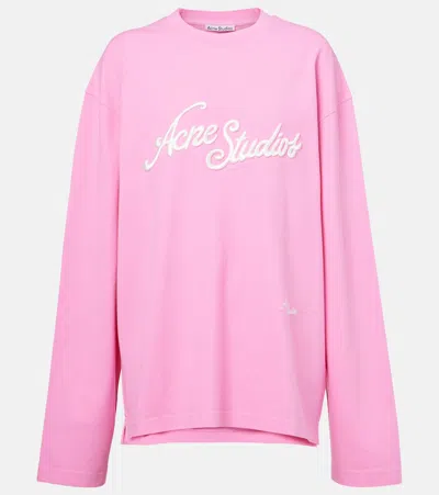 Acne Studios Logo Embroidered Cotton Jersey T-shirt