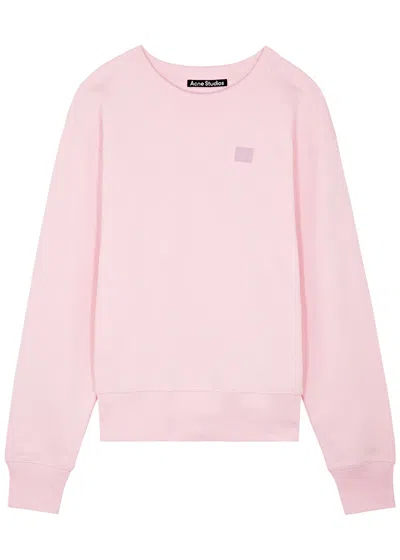 Acne Studios Logo-embroidered Cotton Sweatshirt In Light Pink