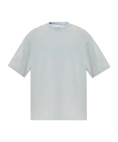 Acne Studios Logo-embroidered Cotton T-shirt In Blue