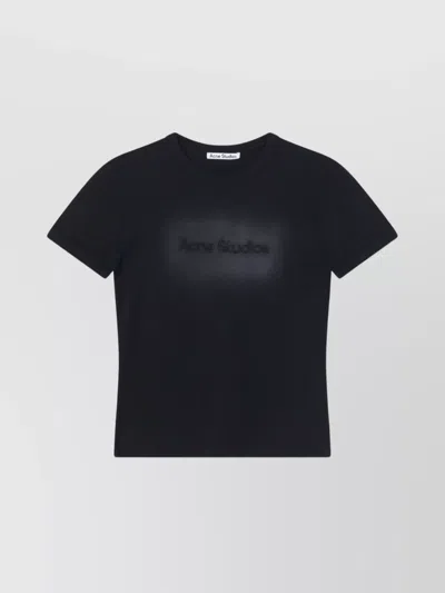Acne Studios Logo Embroidered Crew Neck T-shirt In Black
