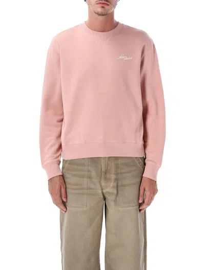 Acne Studios Logo Embroidered Crewneck Sweatshirt In Faded Pink