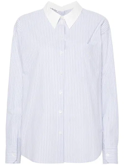 Acne Studios Logo-embroidered Striped Button-up Shirt In Multi