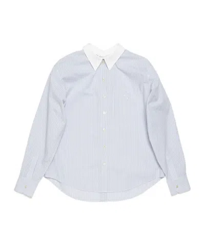 Acne Studios Striped Cotton Shirt In Blue,white