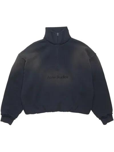 Acne Studios Logo-embroidered Sweatshirt In Blue