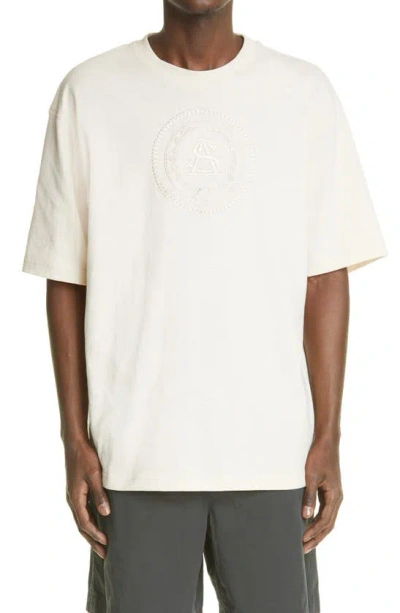 Acne Studios Logo Embroidered T-shirt In Coconut White