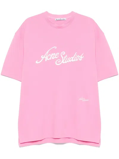 Acne Studios Man T-shirt Pink Size M Cotton