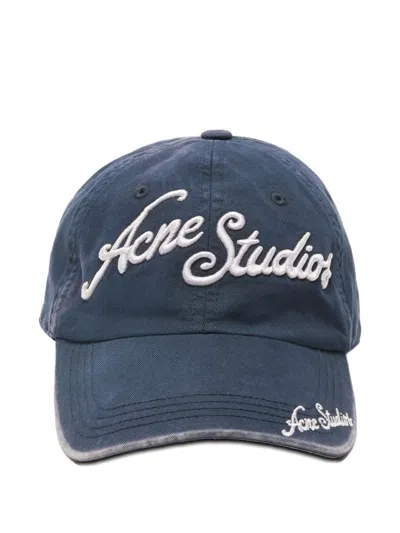 Acne Studios Carliy Venice Embroidered Logo Baseball Cap In Blue
