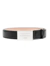 Acne Studios Logo-engraved Leather Belt In 黑色