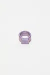 Acne Studios Logo Engraved Signet Ring In Silver Blue