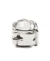 Acne Studios Logo Engraving Ring In White