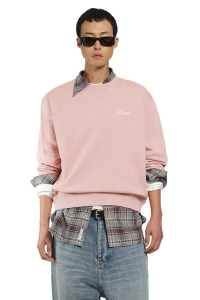 Acne Studios Logo Fleece Sweatshirt In Pink