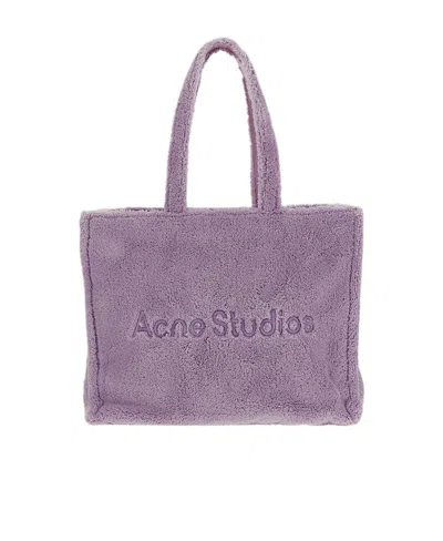 Acne Studios Logo Handbag In Purple