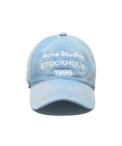 Acne Studios Logo Hat In Blue