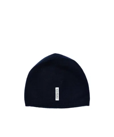 Acne Studios Logo Hat In Blue