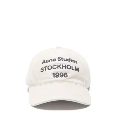 Acne Studios Logo Hat In White