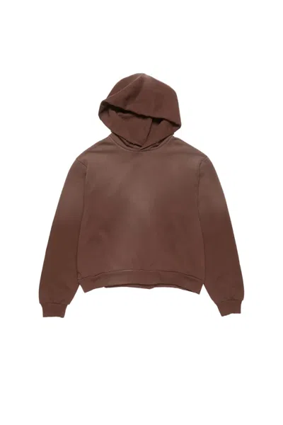 Acne Studios Logo Hooded Sweater In Brown