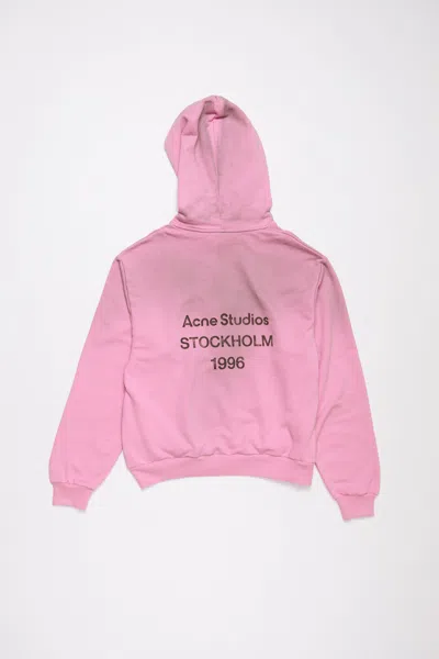 Acne Studios Logo Hooded Sweater In Cotton Candy Pink