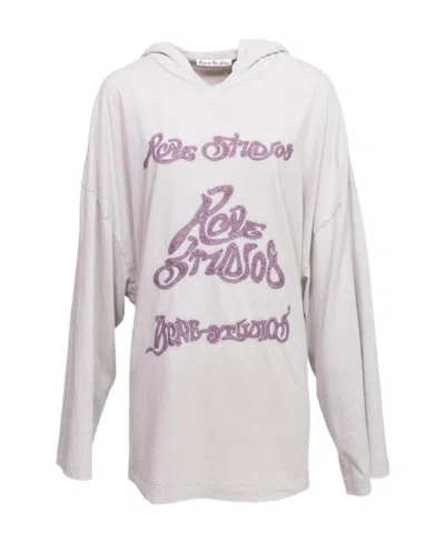 Acne Studios Logo Hooded Sweater In White