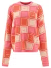Acne Studios Pink & Off-white Pattern Sweater In Multicolour