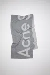Acne Studios Logo Wool Blend Scarf In Grey