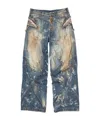 Acne Studios Keychain-print Wide-leg Jeans In Gray