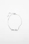 Acne Studios Silver Label Necklace In Silver,grey