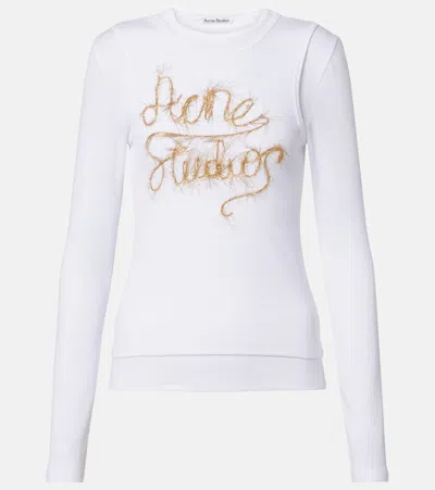 ACNE STUDIOS LOGO LAYERED COTTON-BLEND TOP