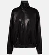 Acne Studios Logo Leather Jacket In Black