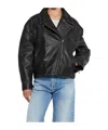 Acne Studios Sanded Leather Biker Jacket In Black