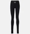 Acne Studios Logo Leggings In Black