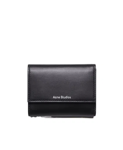 Acne Studios Logo-lettering Leather Wallet In Black