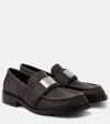Acne Studios Brushed Nylon Loafers Silver Detail In Brown