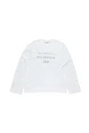 Acne Studios Logo Long Sleeve Crewneck T-shirt In White