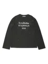Acne Studios Logo Long Sleeve Crewneck T-shirt In Black