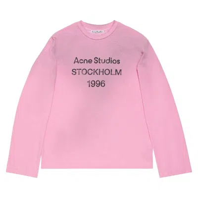 Pre-owned Acne Studios Logo Long-sleeve T-shirt 'cotton Candy Pink' | Men's Size M