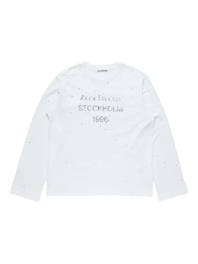 Acne Studios Logo Long-sleeve T-shirt In White