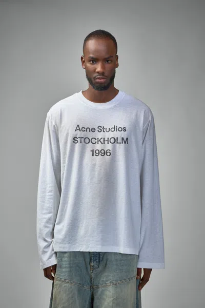 Acne Studios Logo Longsleeve In White